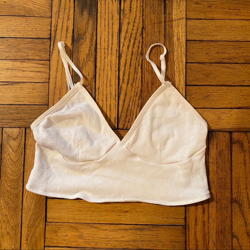 American Apparel white crop top bralette XS